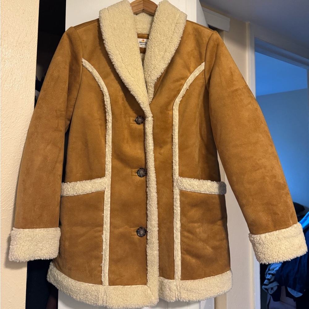 Marine Layer women’s shearling coat